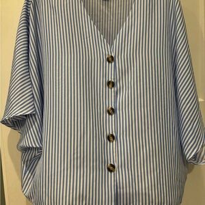 Striped Top- Button Down Size XL